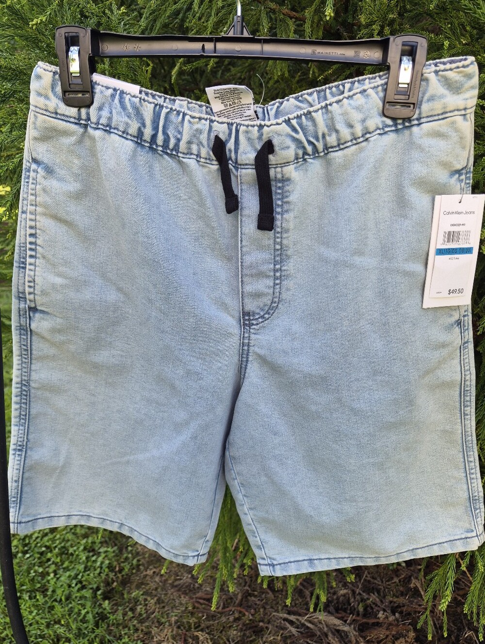 Ladies Calvin Klein Light Blue Denim Drawstring Shorts XL